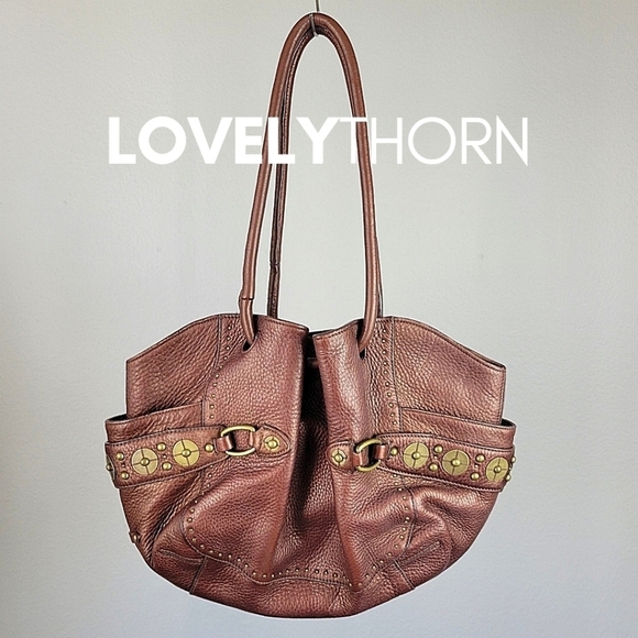 Cole Haan Handbags - COLE HAAN // ltd ed buttery brown leather village paillette hobo bucket bag